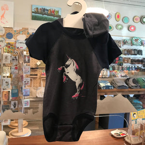 Hood Onesie: Roller Skating Unicorn - Navy