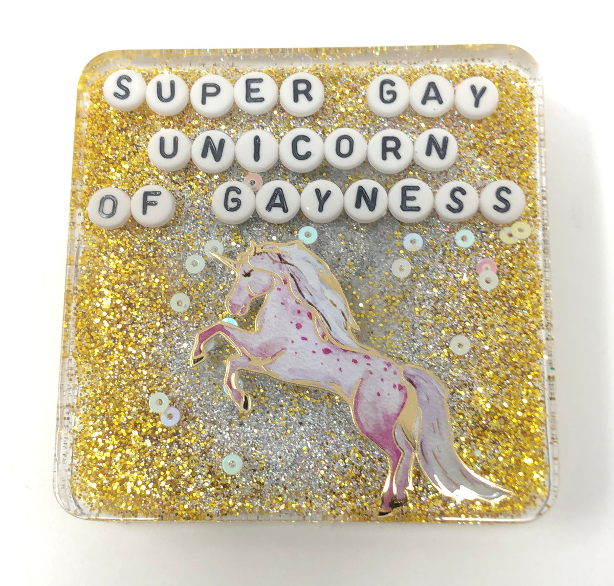 Super Gay Unicorn Of Gayness - Biggie Small Shower Art - READY TO SHIP