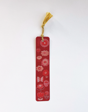 Bookmark - Embroidery Flowers w/ Tassel