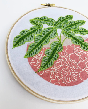 DIY - Embroidery - Pink Flower Pot