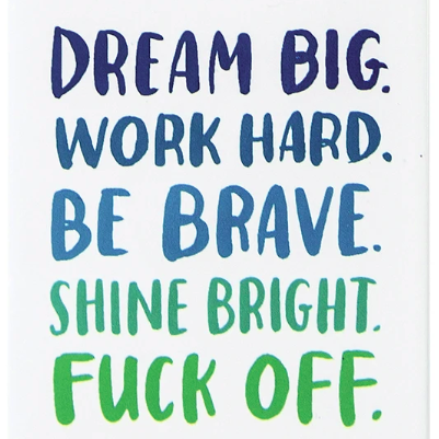 Magnet - Dream Big. Work Hard. Be Brave. Shine Bright. Fuck Off.