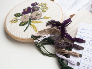 Cross Stitch Kit: Amethyst Floral