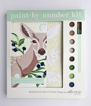 DIY - Paint By Number Kit - Deer with Huckleberries