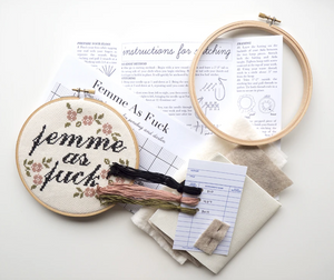 Cross Stitch Kit: Femme as Fuck