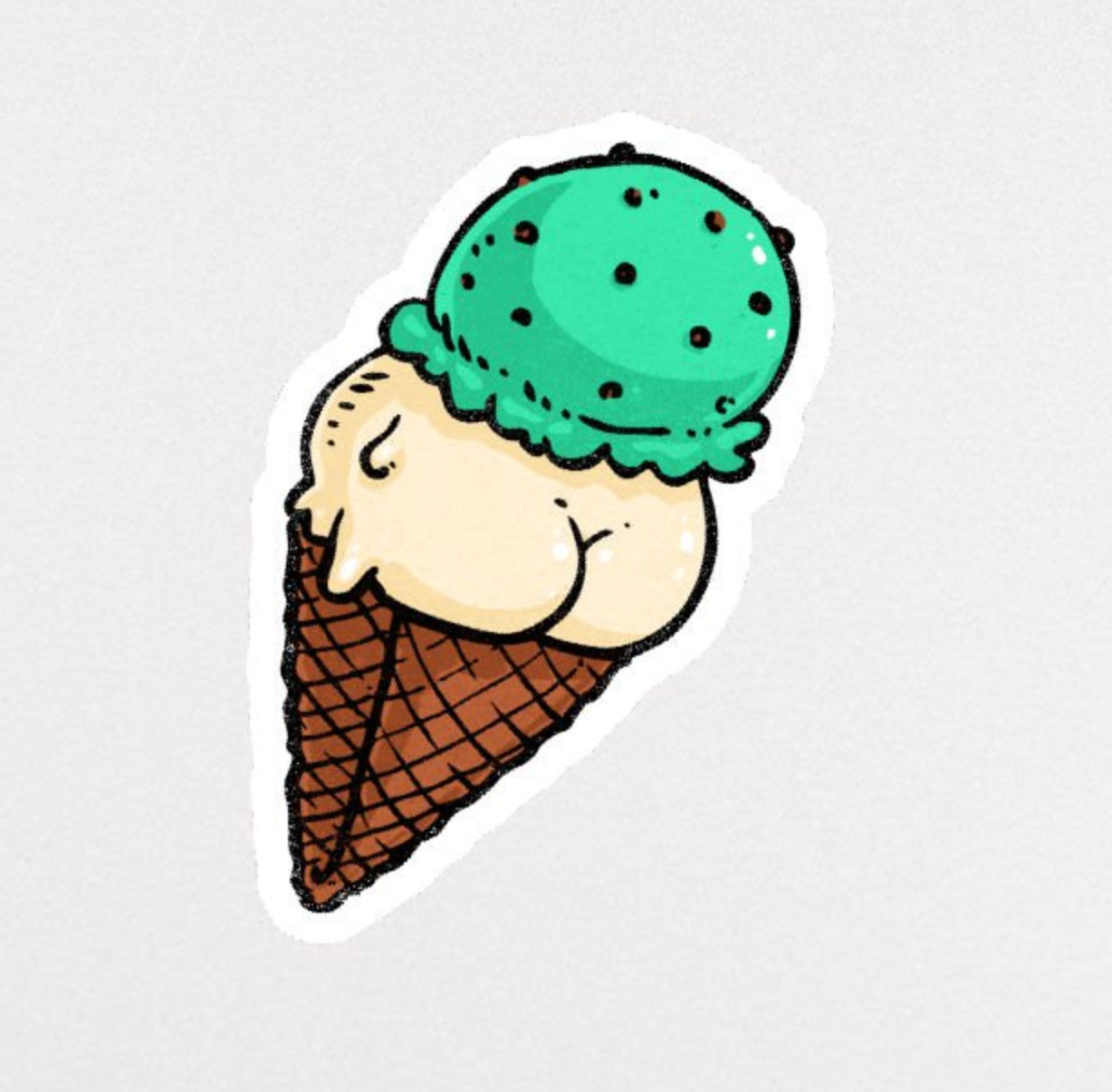 Sticker - Ice Cream Cone Butt