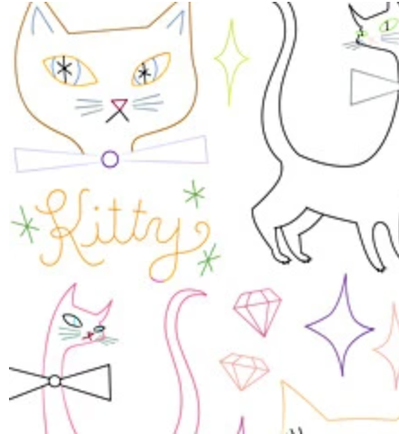 Craft Supply - Embroidery Pattern - Cat-a-Rama