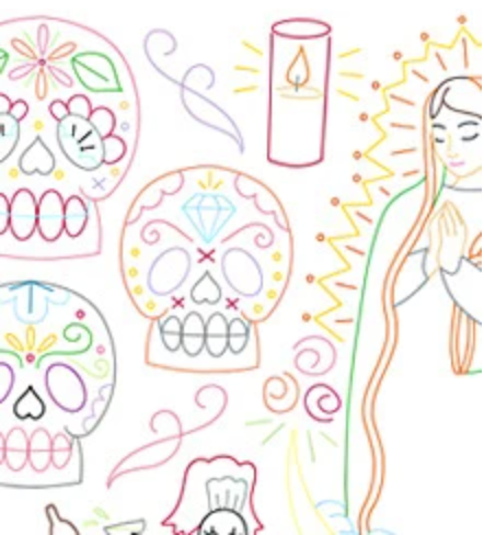 Craft Supply - Embroidery Pattern - Dia De Los Muertos