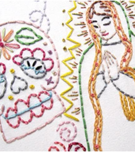 Craft Supply - Embroidery Pattern - Dia De Los Muertos