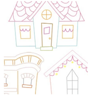 Craft Supply - Embroidery Pattern - Dream Homes