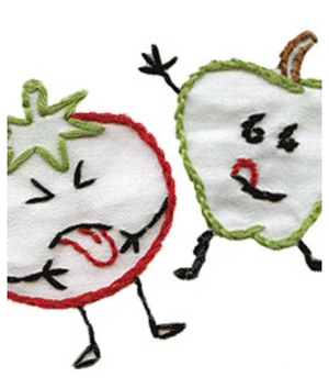 Craft Supply - Embroidery Pattern - I Luv Veggies