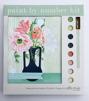 DIY - Paint By Number Kit - Poppies in Vase