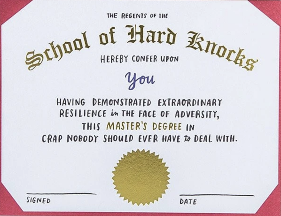 Card - School of Hard Knocks