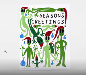 Card - Seasons Greetings Aliens
