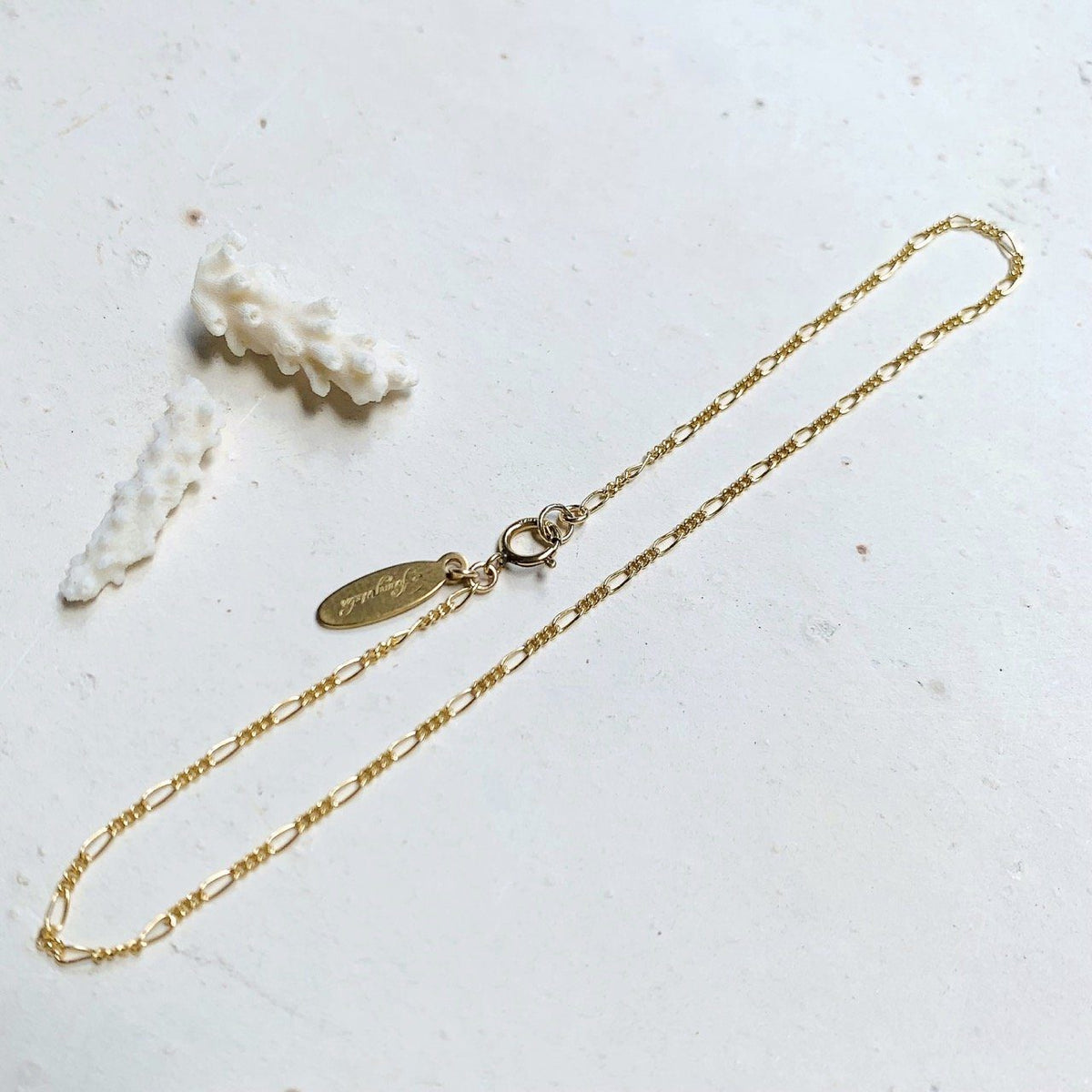 Figaro Chain Anklet - sleek long and short chain ankle bracelet made to order - Foamy Wader