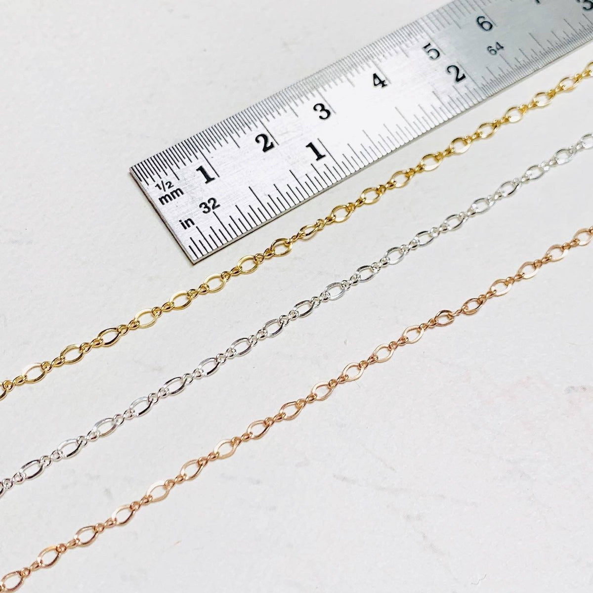 Figure 8 Chain Anklet - curvy infinity chain ankle bracelet made to order - Foamy Wader