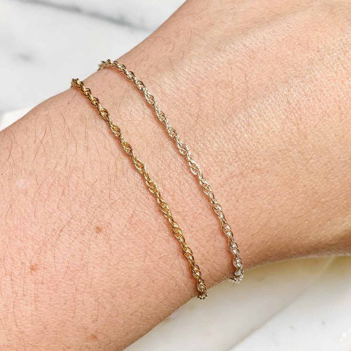 Rope Chain Anklet - nautical rope custom chain anklet bracelet made to order - Foamy Wader