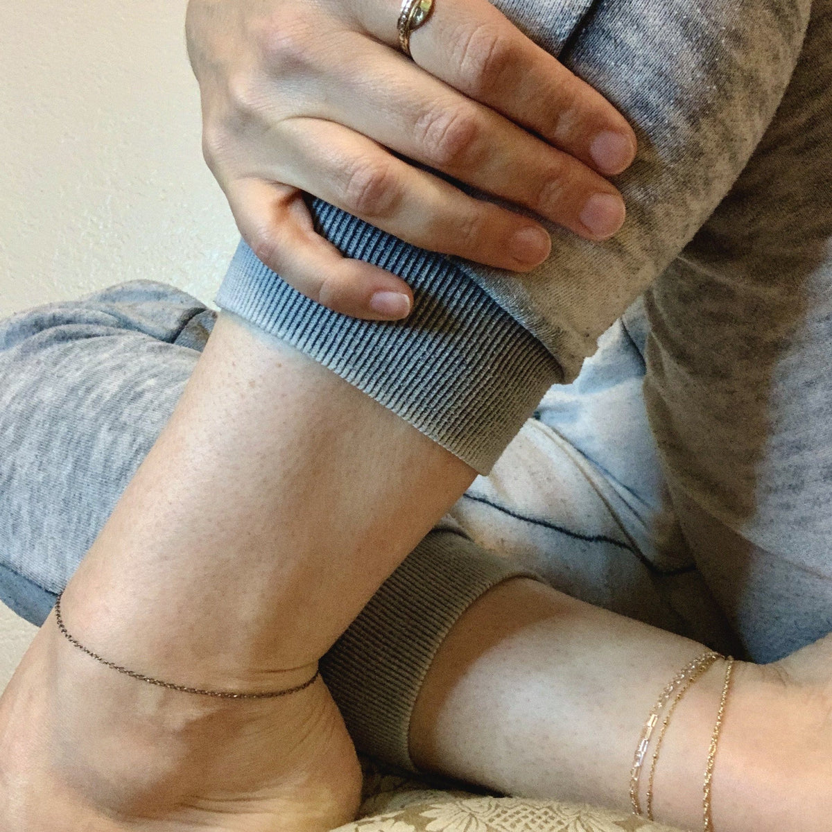 Simplicity Chain Anklet - simple circle chain ankle bracelet made to order - Foamy Wader