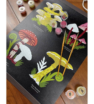 DIY - Paint By Number Hanging Banner - Mushroom Taxonomy
