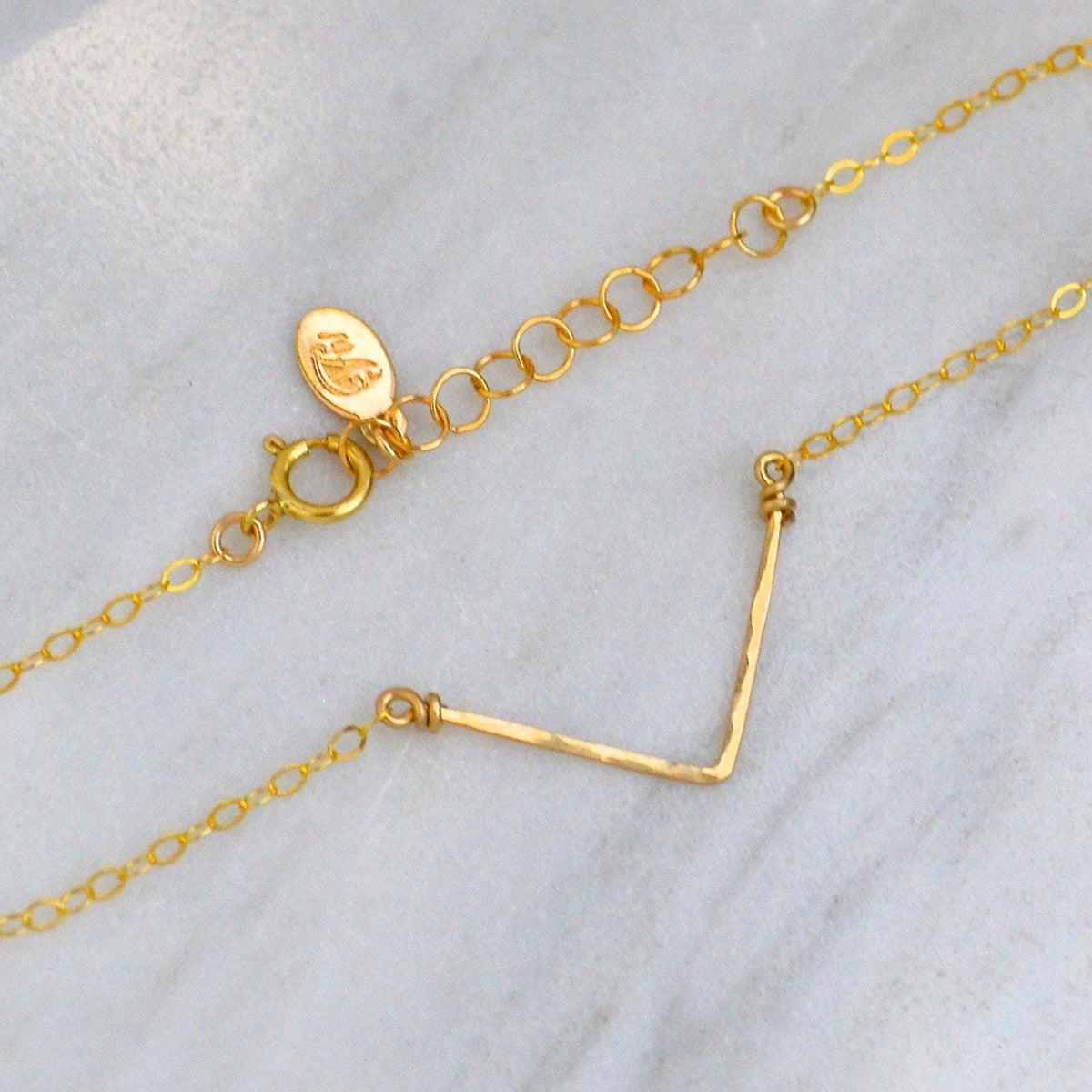 Chevron Bracelet - handmade hammered shimmering chevron chain bracelet - Foamy Wader