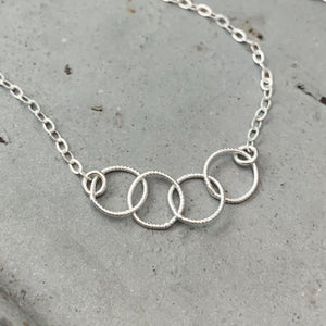 Quattro Bracelet - handmade interlocking four circle chain bracelet - Foamy Wader