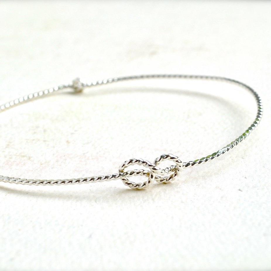 Sailor's Knot Bangle - nautical rope infinity knot bangle bracelet - Foamy Wader