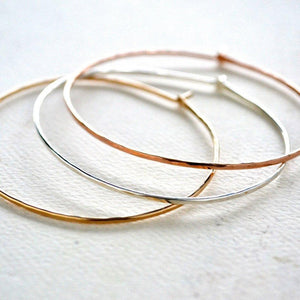 Shimmer Bangle Bracelet - thin 1mm hammered bangle stacking bracelet - Foamy Wader