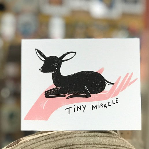 Card - New Baby: Tiny Miracle Parent Deer