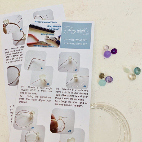 diy gemstone stacking ring kit 3 pack of do it yourself sterling silver and gemstone stackable rings 3 5880e78f 4953 4dee 95b6