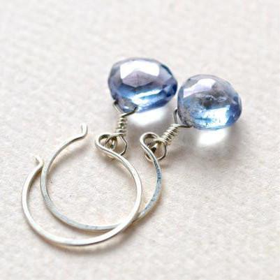Azure Earrings - blue mystic quartz gemstone drop earrings - Foamy Wader