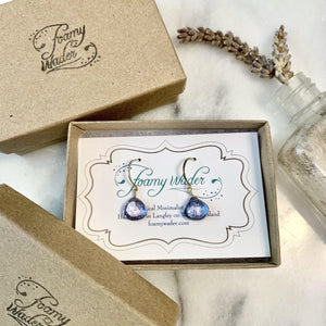 Azure Earrings - blue mystic quartz gemstone drop earrings - Foamy Wader