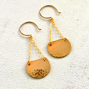 Barnacle Earrings - handmade dappled half-moon nautical dangle earrings - Foamy Wader