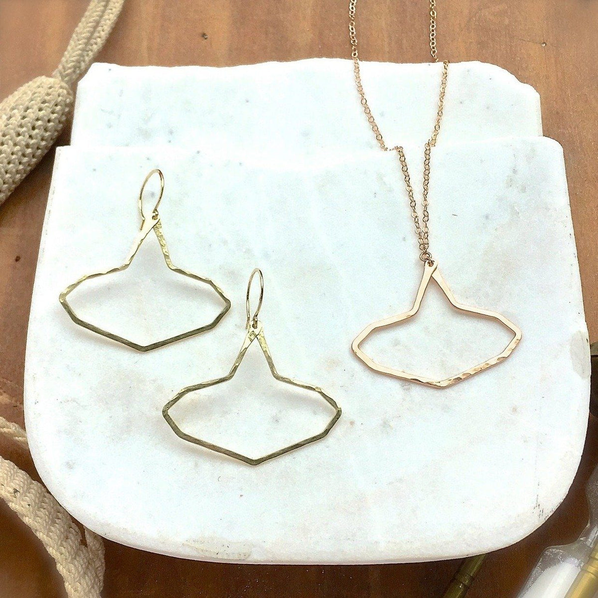 Beacon Earrings - lightweight geometric lighthouse silhouette earrings - Foamy Wader
