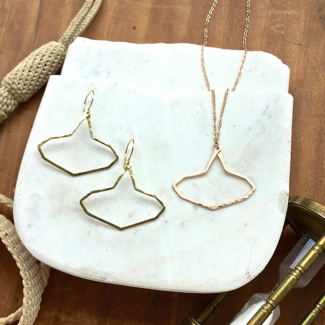 Beacon Earrings - lightweight geometric lighthouse silhouette earrings - Foamy Wader
