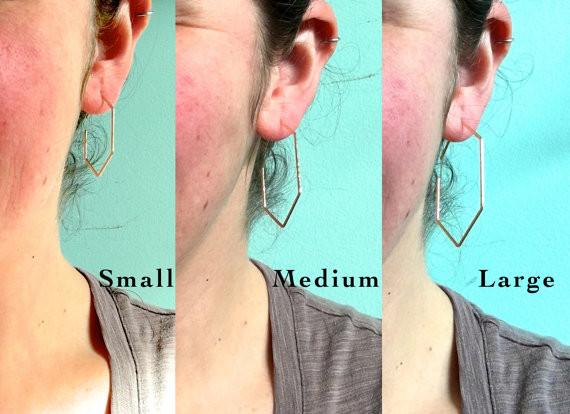 Buoy Hoop Earrings - handmade hammered elongated hexagon hoop earrings - Foamy Wader