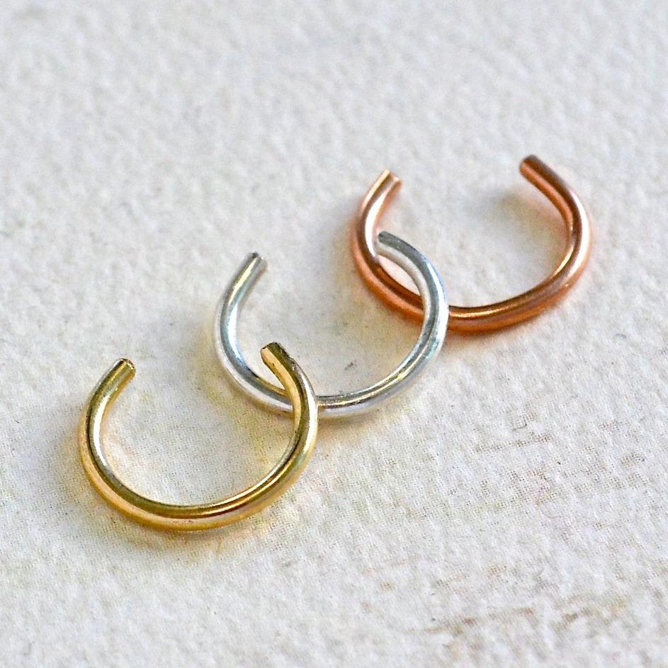 Eternity Ear Cuff - handmade smooth round stackable cuff earring - Foamy Wader