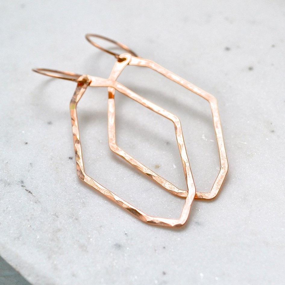 Polaris Earrings - handmade lightweight geometric north star earrings - Foamy Wader