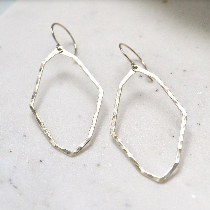 Polaris Earrings - handmade lightweight geometric north star earrings - Foamy Wader