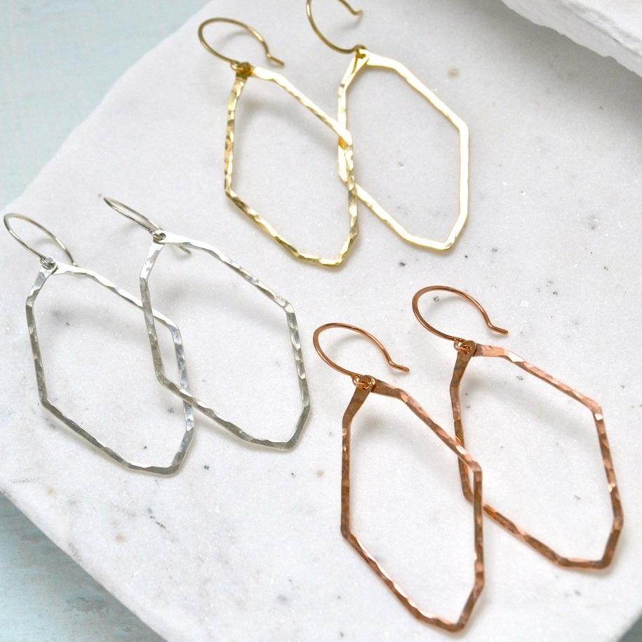 Polaris Earrings - handmade lightweight geometric north star earrings - Foamy Wader