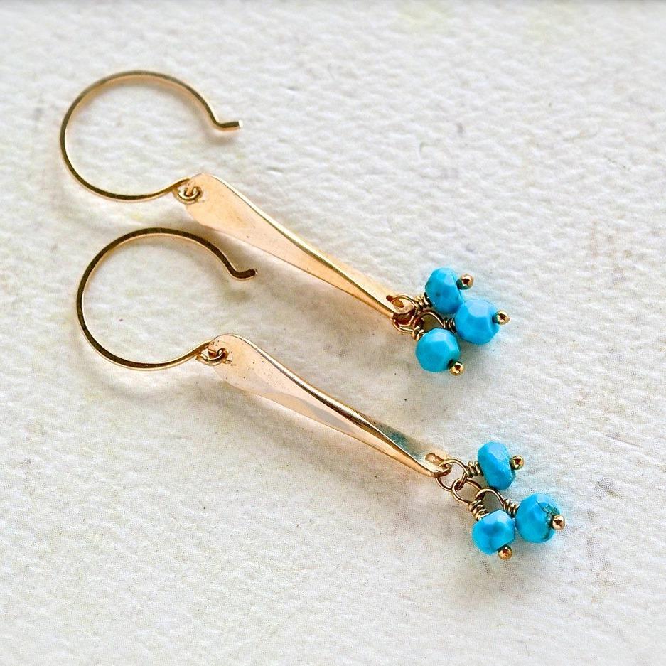 Sea Spray Earrings - modern dangle spike earrings with birthstones - Foamy Wader