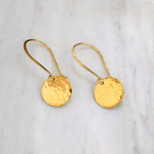 Speckle Earrings - minimalist dappled disc earrings in gold or silver - Foamy Wader