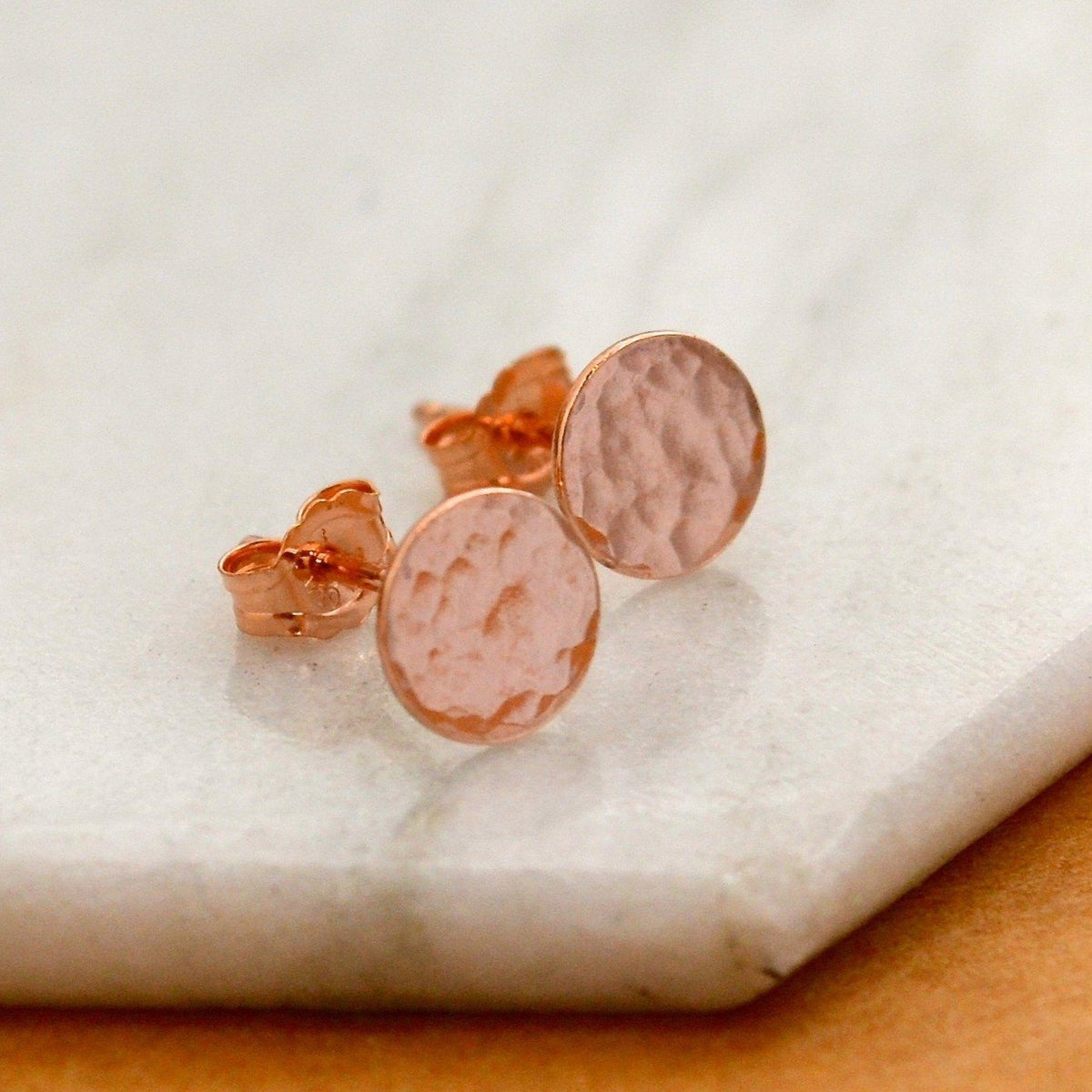 Speckle Stud Earrings - minimalist dappled circle post earrings in gold, silver, or rose gold - Foamy Wader