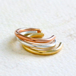 Stacking Ear Cuffs - mix and match stackable cuff earrings in gold, silver, and rose gold - Foamy Wader