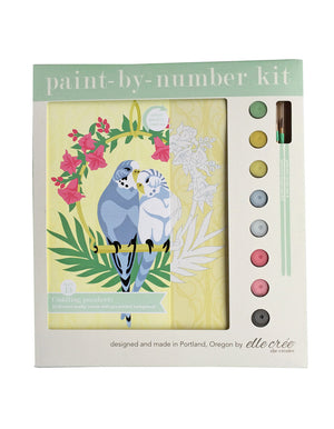 DIY - Paint By Number Kit - Cuddling Parakeets