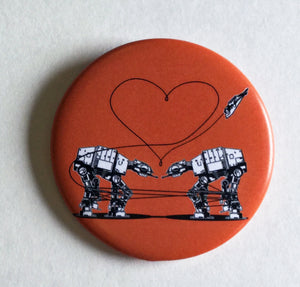 Magnet: 2.25 Inch - Love AT-AT First Sight - Orange
