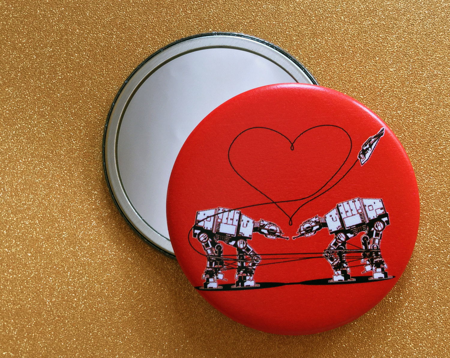 Small Mirror - Love AT-AT First Sight - Red