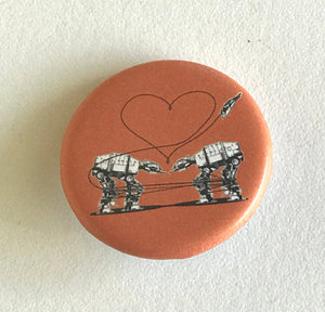 Magnet - 1.25 Inch: Love AT-AT First Sight - Orange