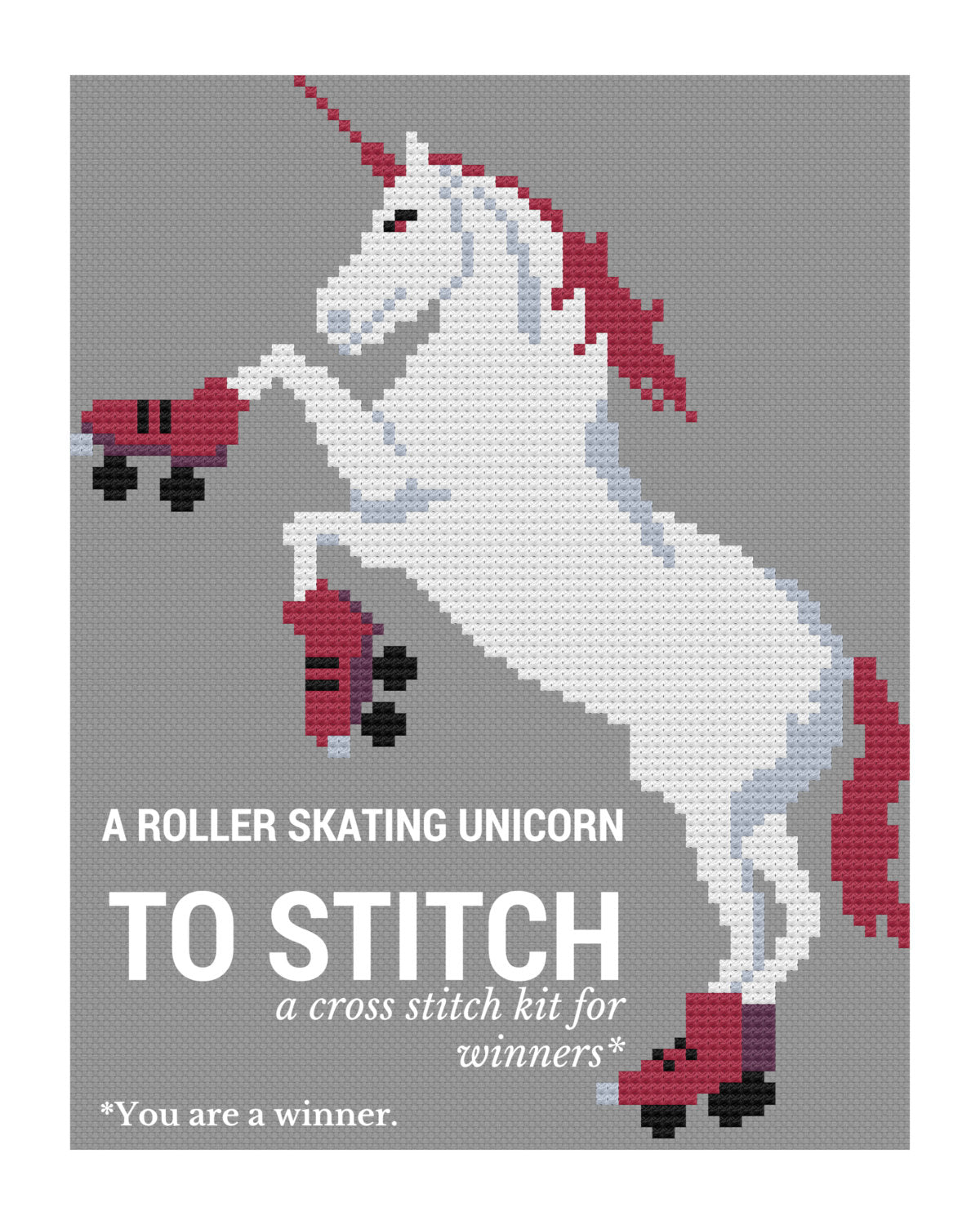 Craft Kit: Cross Stitch - Roller Skating Unicorn