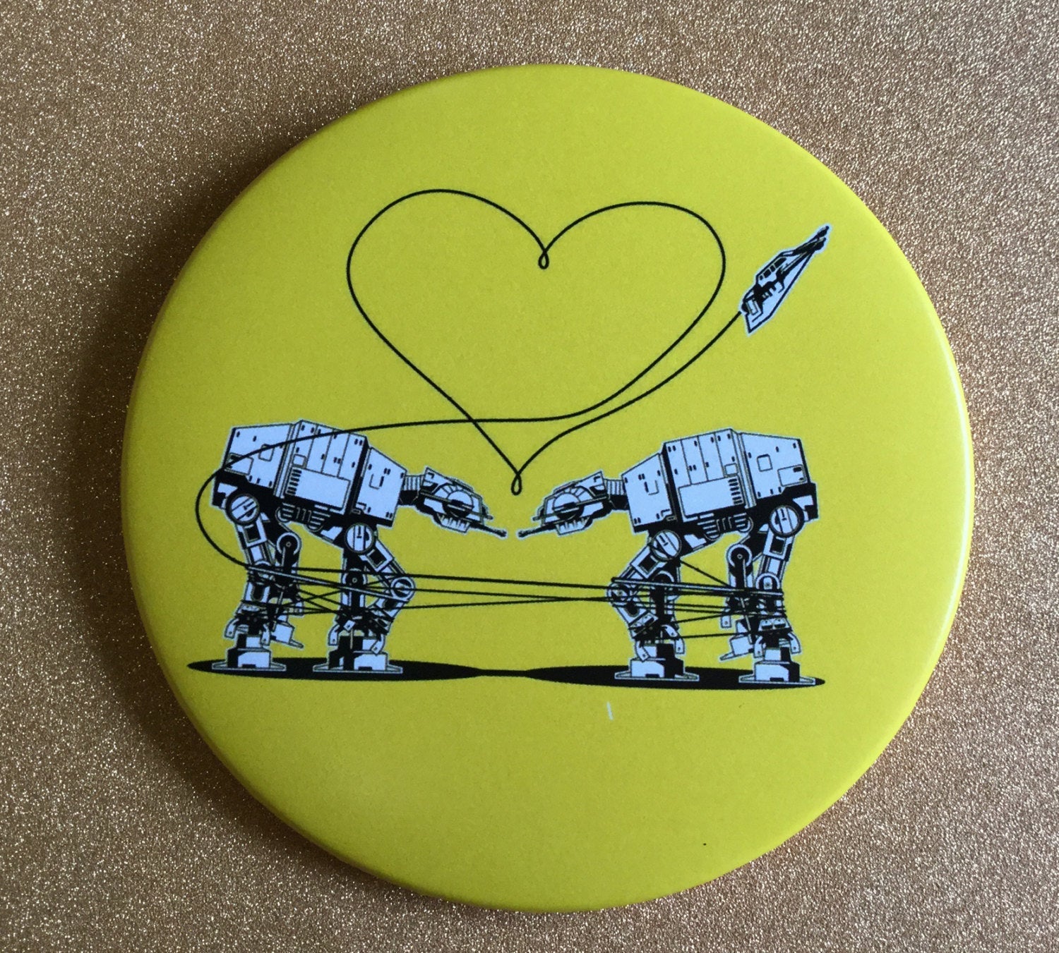 Magnet - 3.5 Inch: Love AT-AT First Sight - Yellow