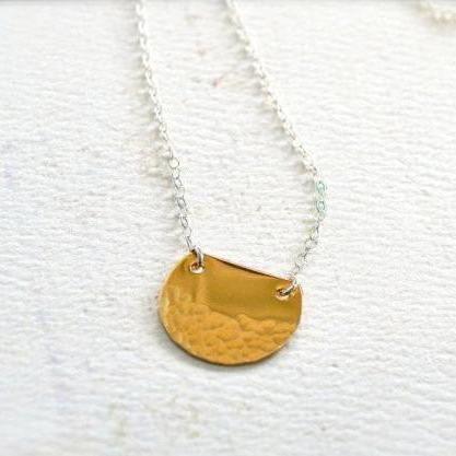 Barnacle Necklace - dappled half-moon semi-circle pendant necklace - Foamy Wader