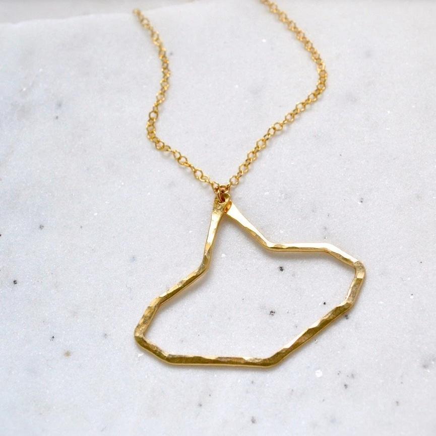 Beacon Necklace - geometric lighthouse silhouette pendant necklace - Foamy Wader